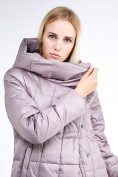 Оптом Куртка зимняя женская молодежная стеганная бежевого цвета 9163_12B в Омске, фото 6
