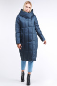 Оптом Куртка зимняя женская молодежная стеганная темно-синий цвета 9163_20TS в Самаре