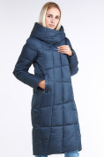 Оптом Куртка зимняя женская молодежная стеганная темно-синий цвета 9163_20TS, фото 3