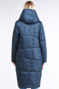 Оптом Куртка зимняя женская молодежная стеганная темно-синий цвета 9163_20TS в Волгоградке, фото 4