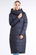 Оптом Куртка зимняя женская молодежная стеганная темно-серого цвета 9163_29TC в Омске, фото 2