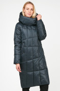 Оптом Куртка зимняя женская молодежная стеганная темно-серого цвета 9163_03TC в Перми, фото 2