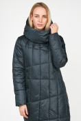 Оптом Куртка зимняя женская молодежная стеганная болотного цвета 9163_03Bt в Сочи, фото 8
