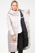 Оптом Куртка зимняя женская молодежная стеганная бежевого цвета 9163_28B в Самаре, фото 10