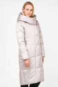 Оптом Куртка зимняя женская молодежная стеганная бежевого цвета 9163_28B в Сочи, фото 3