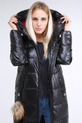 Оптом Куртка зимняя женская молодежное черного цвета 9175_01Ch в Санкт-Петербурге