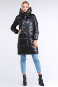 Оптом Куртка зимняя женская молодежная черного цвета 9179_01Ch в Омске