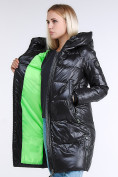 Оптом Куртка зимняя женская молодежная черного цвета 9179_01Ch в Сочи, фото 7
