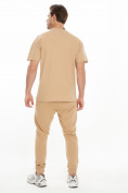Оптом Костюм джоггеры с футболкой бежевого цвета 9181B в Перми, фото 4
