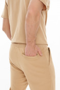 Оптом Костюм джоггеры с футболкой бежевого цвета 9181B, фото 8