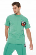 Оптом Костюм джоггеры с футболкой салатового цвета 9181Sl, фото 6