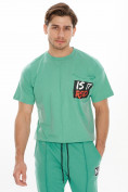 Оптом Костюм джоггеры с футболкой салатового цвета 9181Sl, фото 8