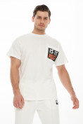 Оптом Костюм джоггеры с футболкой белого цвета 9181Bl, фото 3