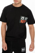 Оптом Костюм джоггеры с футболкой черного цвета 9181Ch в Перми, фото 9