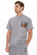 Оптом Костюм джоггеры с футболкой серого цвета 9181Sr в Перми, фото 6