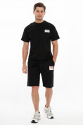 Оптом Костюм шорты и футболка черного цвета 9182Ch, фото 2