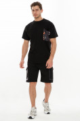Оптом Костюм шорты и футболка черного цвета 9183Ch в Перми, фото 2