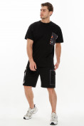 Оптом Костюм шорты и футболка черного цвета 9183Ch в Перми
