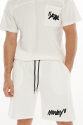 Оптом Костюм шорты и футболка белого цвета 9187Bl, фото 7