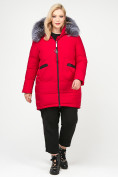 Оптом Куртка зимняя женская молодежная красного цвета 92-955_30Kr в Омске