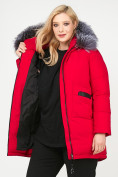 Оптом Куртка зимняя женская молодежная красного цвета 92-955_30Kr в Перми, фото 9