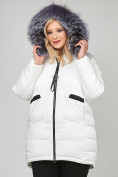 Оптом Куртка зимняя женская молодежная белого цвета 92-955_31Bl, фото 6