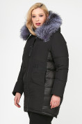 Оптом Куртка зимняя женская молодежная черного цвета 92-955_701Ch, фото 3