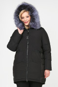 Оптом Куртка зимняя женская молодежная черного цвета 92-955_701Ch в Перми, фото 6