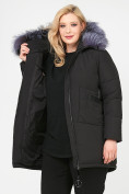 Оптом Куртка зимняя женская молодежная черного цвета 92-955_701Ch в Самаре, фото 9