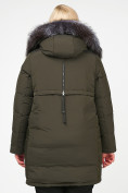 Оптом Куртка зимняя женская молодежная цвета хаки 92-955_8Kh в Самаре, фото 9