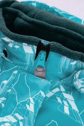 Оптом Горнолыжный костюм детский для девочки бирюзового цвета 9206Br, фото 8