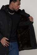 Оптом Парка мужская зимняя с мехом черного цвета 92112Ch в Екатеринбурге, фото 12