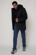 Оптом Парка мужская зимняя с мехом черного цвета 92112Ch в Казани, фото 14