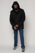Оптом Парка мужская зимняя с мехом черного цвета 92112Ch в Екатеринбурге, фото 5