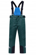 Оптом Брюки горнолыжные подростковые для девочки темно-зеленого цвета 9252TZ