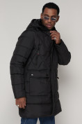 Оптом Куртка зимняя мужская классическая стеганная черного цвета 92895Ch в Казани, фото 11