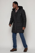 Оптом Куртка зимняя мужская классическая стеганная черного цвета 92895Ch в Казани, фото 2