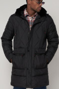 Оптом Куртка зимняя мужская классическая стеганная черного цвета 92895Ch в Казани, фото 7