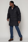 Оптом Куртка зимняя мужская классическая стеганная темно-синего цвета 92895TS в Казани, фото 2