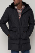 Оптом Куртка зимняя мужская классическая стеганная темно-синего цвета 92895TS в Казани, фото 9