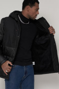 Оптом Спортивная молодежная куртка мужская черного цвета 92933Ch в Екатеринбурге, фото 14