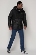 Оптом Спортивная молодежная куртка мужская черного цвета 92933Ch в Екатеринбурге, фото 3