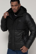 Оптом Спортивная молодежная куртка мужская черного цвета 92933Ch в Казани, фото 9