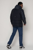 Оптом Спортивная молодежная куртка мужская темно-синего цвета 92933TS в Казани, фото 4