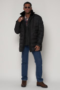 Оптом Куртка зимняя мужская классическая черного цвета 92962Ch в Казани, фото 5