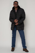 Оптом Куртка зимняя мужская классическая черного цвета 92962Ch в Казани, фото 7