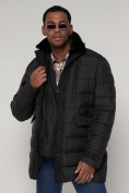 Оптом Куртка зимняя мужская классическая черного цвета 92962Ch в Казани, фото 8