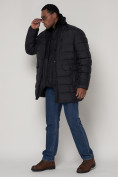 Оптом Куртка зимняя мужская классическая темно-синего цвета 92962TS в Казани, фото 3