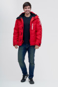 Оптом Куртка зимняя Valianly красного цвета 93139Kr в  Красноярске, фото 2