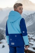 Оптом Горнолыжный костюм для мальчика синего цвета 9315S, фото 4